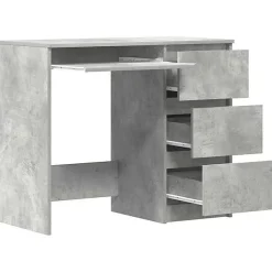 vidaXL Bureau Gris béton 90x45x76 cm Aggloméré