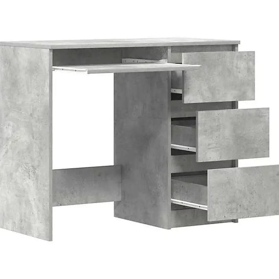 vidaXL Bureau Gris béton 90x45x76 cm Aggloméré