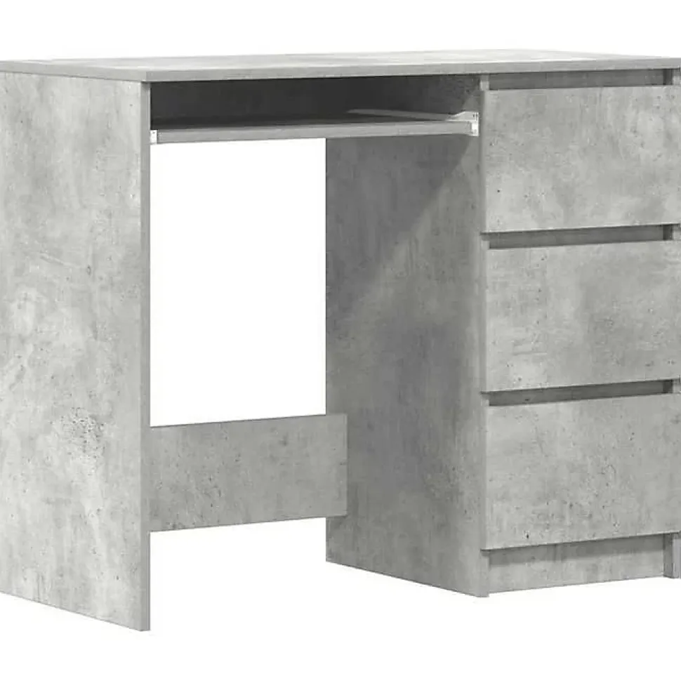 vidaXL Bureau Gris béton 90x45x76 cm Aggloméré
