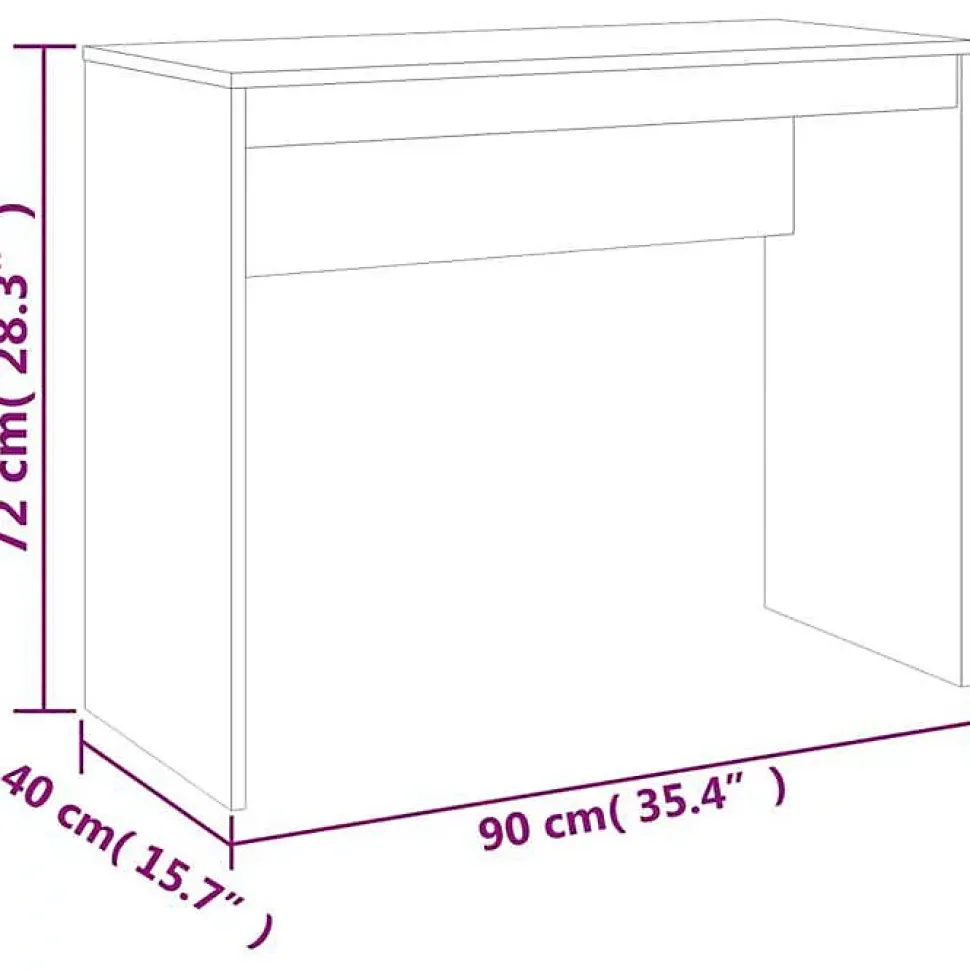 vidaXL Bureau Gris béton 90x40x72 cm Bois d'ingénierie 800382
