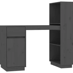 vidaXL Bureau Gris 110x53x117 cm Bois massif de pin 814511