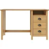 vidaXL Bureau Hill avec 3 tiroirs 120x50x74 cm Pin solide 288995