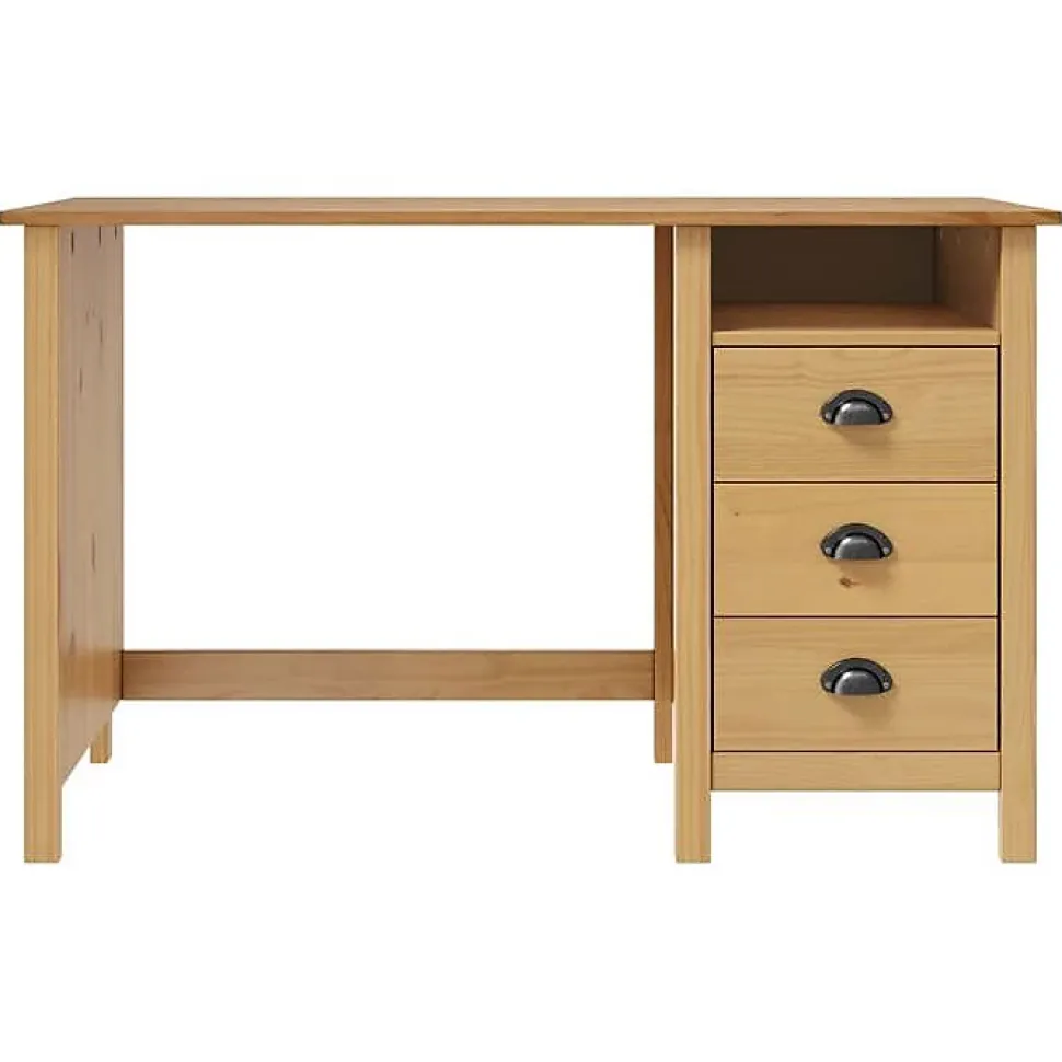 vidaXL Bureau Hill avec 3 tiroirs 120x50x74 cm Pin solide 288995