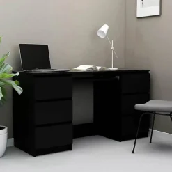 vidaXL Bureau Noir 140x50x77 cm Aggloméré