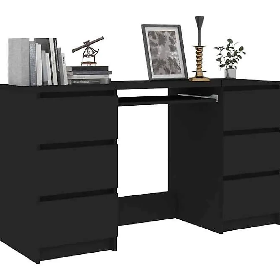 vidaXL Bureau Noir 140x50x77 cm Aggloméré