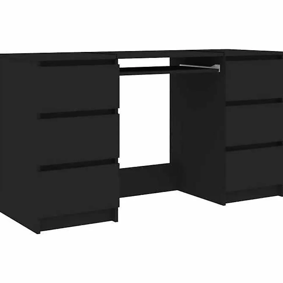 vidaXL Bureau Noir 140x50x77 cm Aggloméré