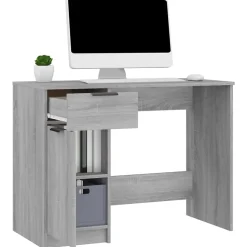 vidaXL Bureau Sonoma gris 100x50x75 cm Bois d'ingénierie 817127