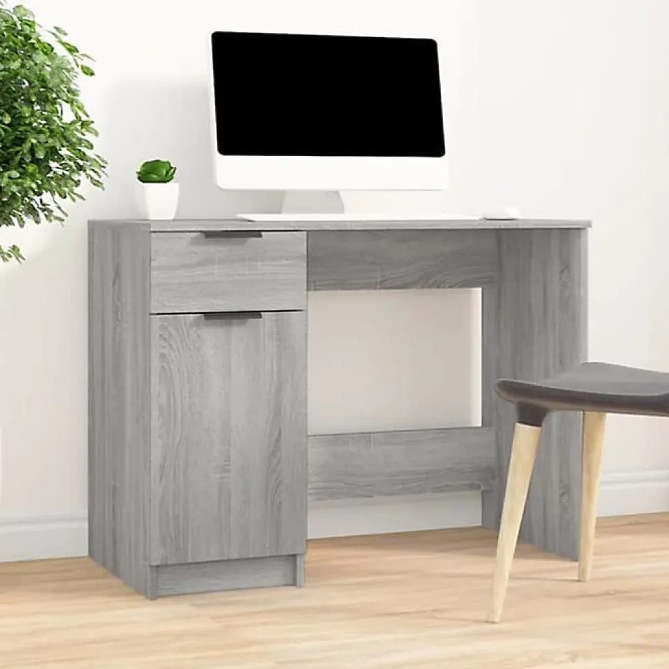 vidaXL Bureau Sonoma gris 100x50x75 cm Bois d'ingénierie 817127