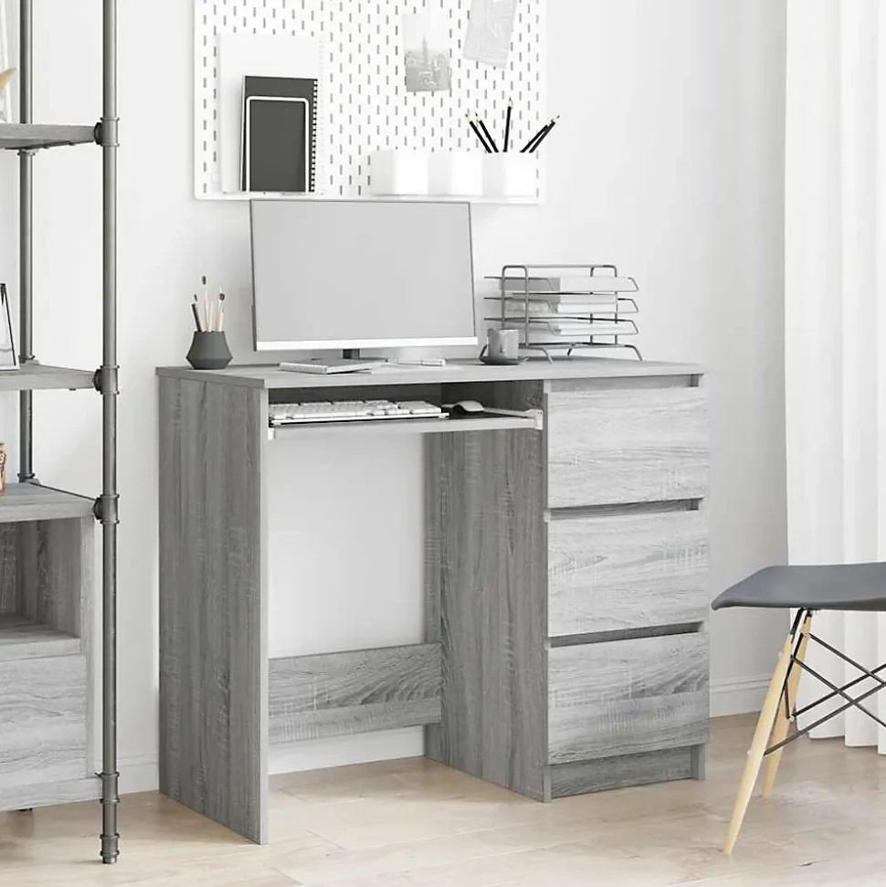 vidaXL Bureau Sonoma gris 90x45x76 cm Bois d'ingénierie 815508