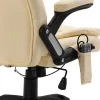 vidaXL Chaise de bureau de massage Crème Similicuir