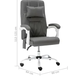 vidaXL Chaise de Bureau de Massage Fauteuil d'Ordinateur Inclinable Siège de Bureau Fauteuil Ergonomique Maison Intérieur 20313