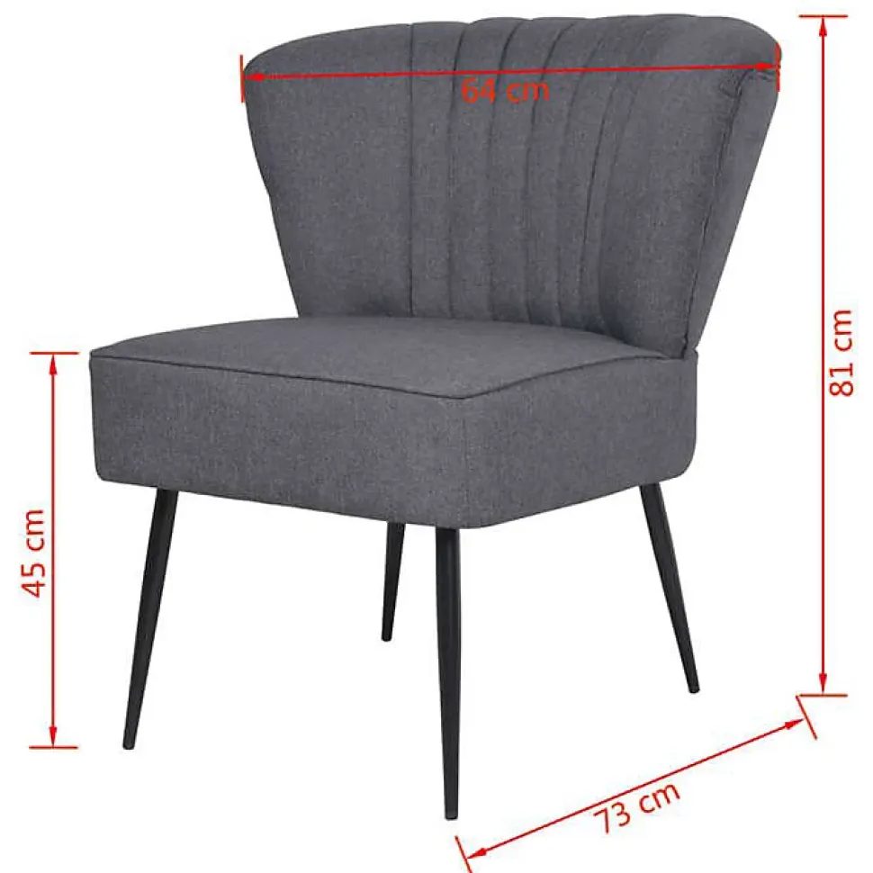 vidaXL Chaise de cocktail Gris foncé Tissu