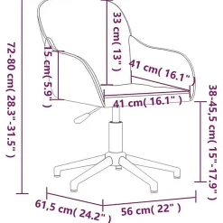 vidaXL Chaise Pivotante de Bureau Chaise d'Ordinateur Fauteuil Pivotant de Bureau Siège de Bureau Meuble de Bureau Intérieur 34485