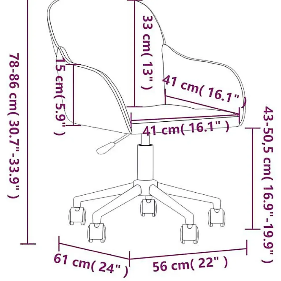 vidaXL Chaise Pivotante de Bureau Chaise d'Ordinateur Fauteuil Pivotant de Bureau Siège de Bureau Meuble de Bureau Intérieur 34487