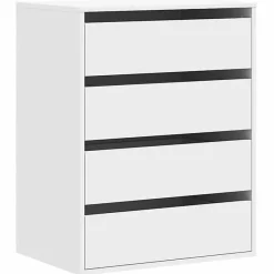 vidaXL Commode d'angle blanc 60x41x76 cm bois d'ingénierie, commode à tiroirs, classeur, armoire à tiroirs, armoire de 852870
