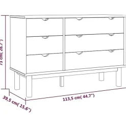 vidaXL Commode OTTA 111x42x73,5 cm Bois de pin massif 348585