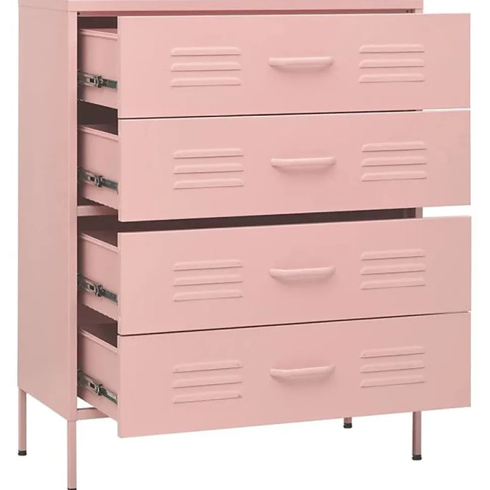 vidaXL Commode Rose 80x35x101,5 cm Acier