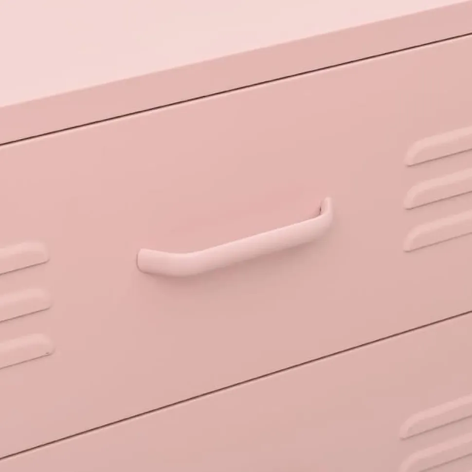 vidaXL Commode Rose 80x35x101,5 cm Acier