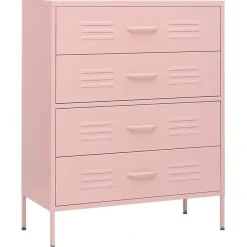 vidaXL Commode Rose 80x35x101,5 cm Acier
