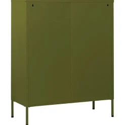 vidaXL Commode Vert olive 80x35x101,5 cm Acier