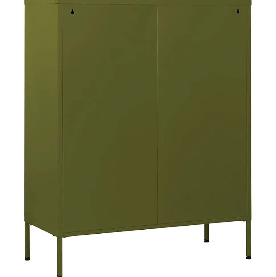 vidaXL Commode Vert olive 80x35x101,5 cm Acier