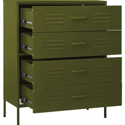 vidaXL Commode Vert olive 80x35x101,5 cm Acier