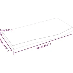 vidaXL Comptoir de salle de bain gris foncé 60x30x2 cm bois traité 3156197