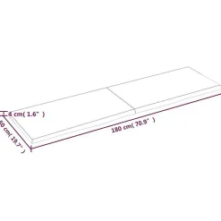 vidaXL Comptoir de salle de bain marron clair 180x50x4 cm bois traité 3156165