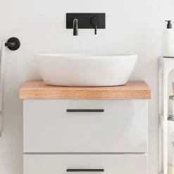 vidaXL Comptoir de salle de bain marron clair 60x60x6 cm bois traité 3156112