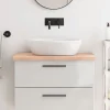 vidaXL Comptoir de salle de bain 80x60x4 cm bois massif non traité 3156027