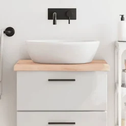 vidaXL Comptoir de salle de bain 60x60x4 cm bois massif non traité 3156015