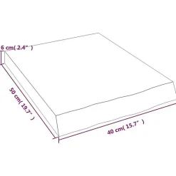 vidaXL Comptoir de salle de bain 40x50x6 cm bois massif non traité 3156001