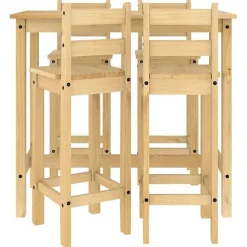 vidaXL Ensemble de bar 5 pcs Bois de pin massif 3217072