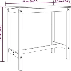 vidaXL Ensemble de bar 5 pcs Bois de pin massif 3217072