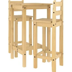 vidaXL Ensemble de bar 3 pcs Bois de pin massif, ensemble de pub, ensemble de meubles, tabouret de bar en bois, ensemble de 400568