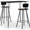 vidaXL Ensemble de bar 3 pcs Noir