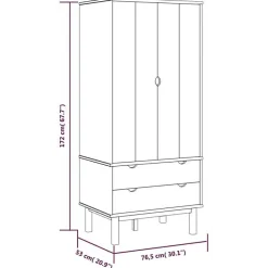 vidaXL Garde-robe OTTA 76,5x53x172 cm Bois massif de pin 348588