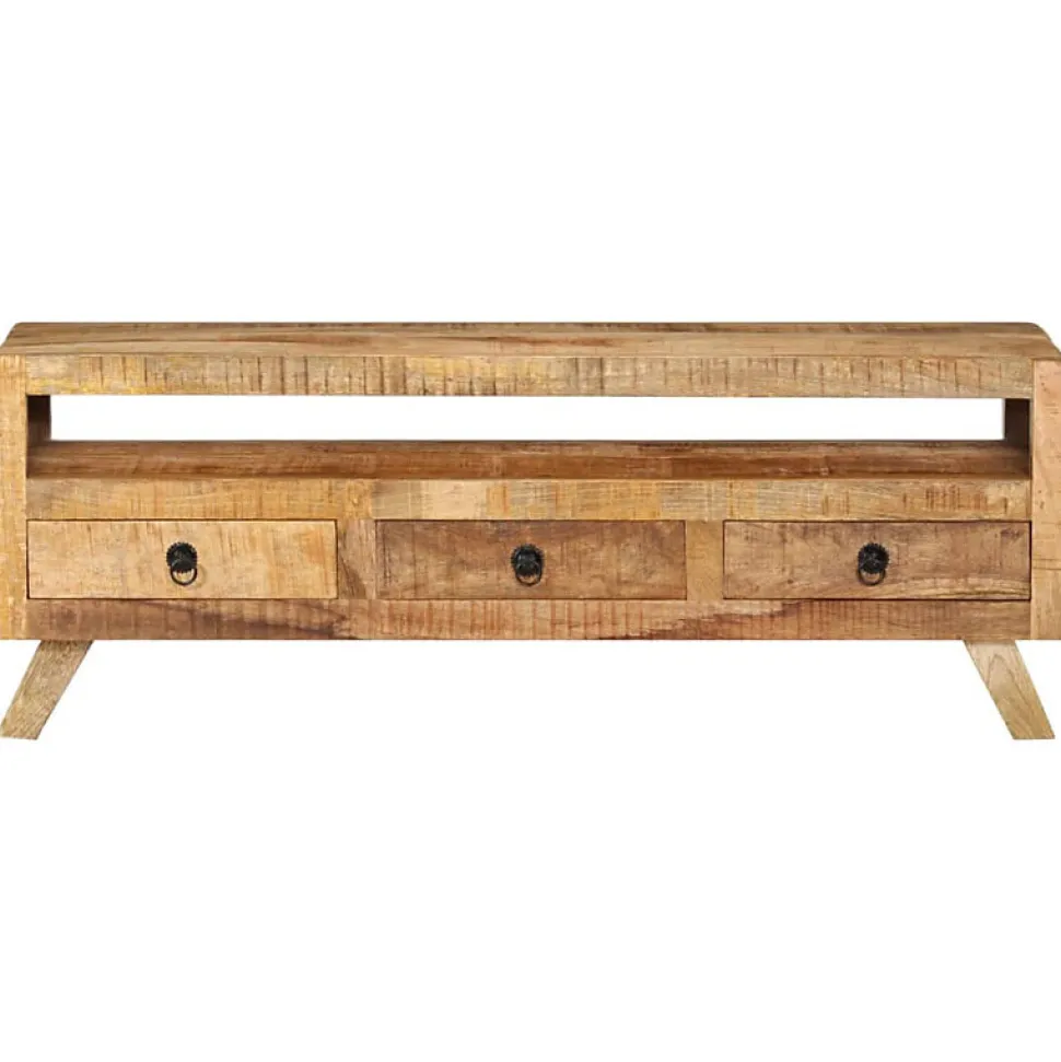 vidaXL Meuble TV 110 x 30 x 40 cm Bois massif de manguier
