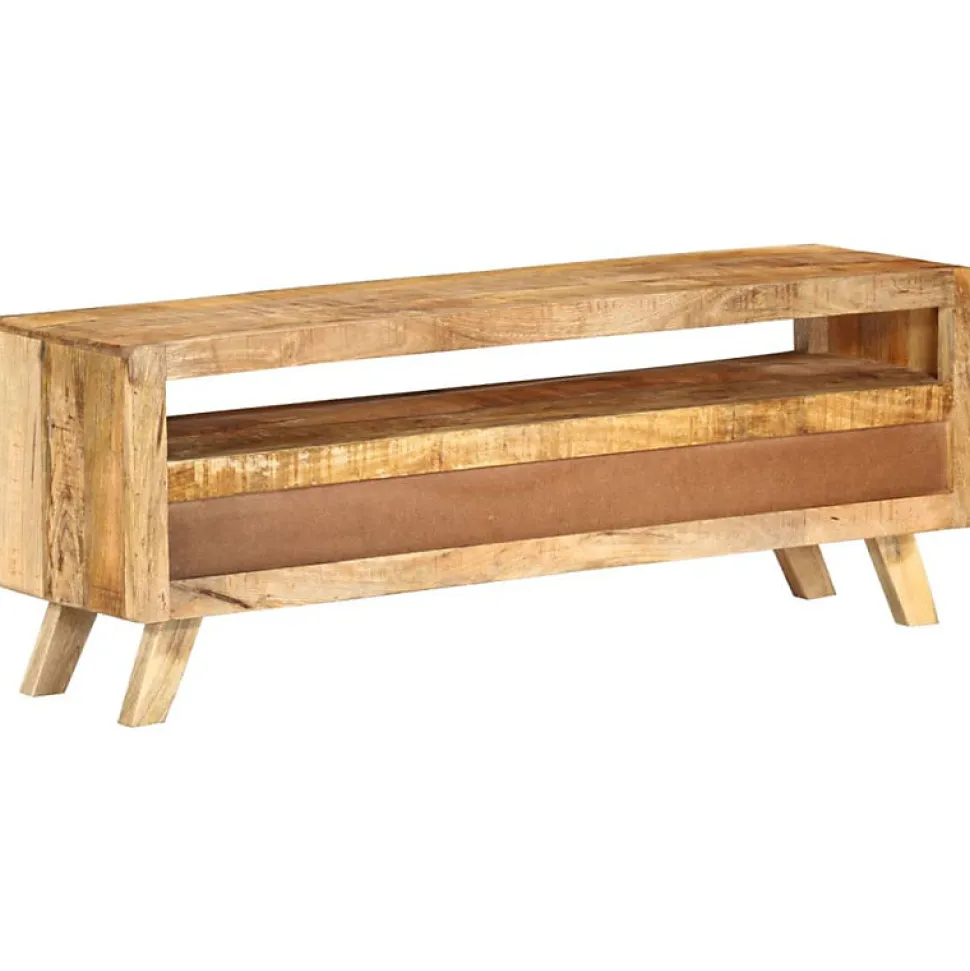 vidaXL Meuble TV 110 x 30 x 40 cm Bois massif de manguier