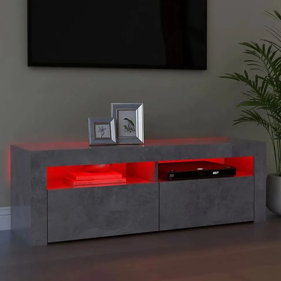 vidaXL Meuble TV avec Lumières LED, Armoire de Télévision, Meuble Télé de Salon, Armoire Basse Salle de Séjour Intérieur, 804314