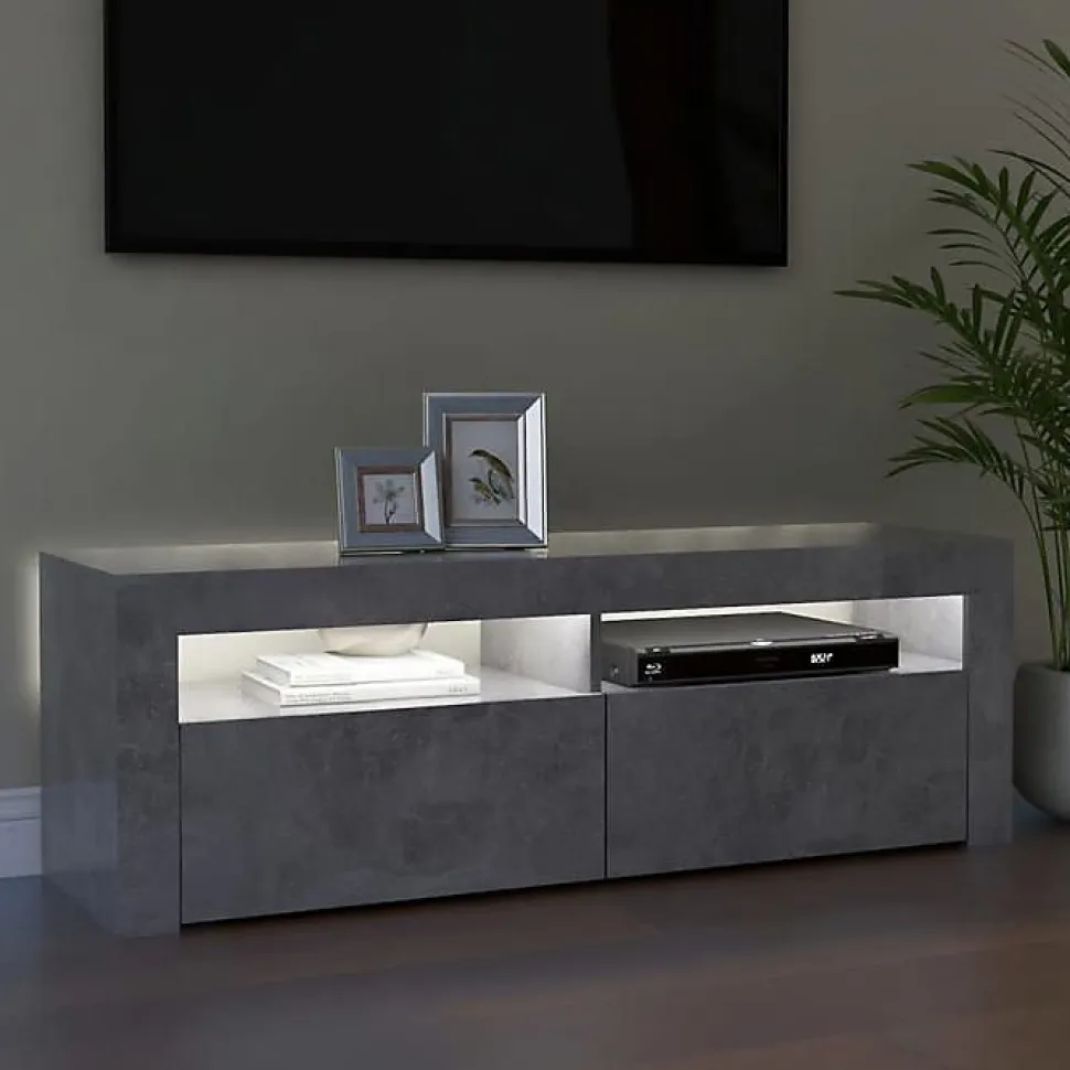 vidaXL Meuble TV avec Lumières LED, Armoire de Télévision, Meuble Télé de Salon, Armoire Basse Salle de Séjour Intérieur, 804314
