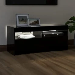 vidaXL Meuble TV avec Lumières LED, Armoire de Télévision, Meuble Télé de Salon, Armoire Basse Salle de Séjour Intérieur, 804383