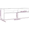 vidaXL Meuble TV avec Lumières LED Armoire Basse Centre de Divertissement Meuble Stéréo Salon Salle de Séjour Maison 804373