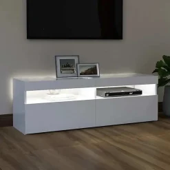 vidaXL Meuble TV avec Lumières LED Armoire Basse Centre de Divertissement Meuble Stéréo Salon Salle de Séjour Maison 804373