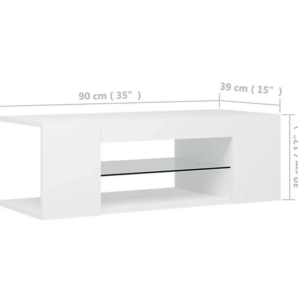 vidaXL Meuble TV avec Lumières LED Armoire Basse Centre de Divertissement Meuble Stéréo Salon Salle de Séjour Maison 804238