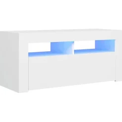 vidaXL Meuble TV avec Lumières LED, Armoire de Télévision, Meuble Télé de Salon, Armoire Basse Salle de Séjour Intérieur, 804319