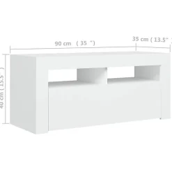 vidaXL Meuble TV avec Lumières LED, Armoire de Télévision, Meuble Télé de Salon, Armoire Basse Salle de Séjour Intérieur, 804319