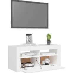 vidaXL Meuble TV avec Lumières LED, Armoire de Télévision, Meuble Télé de Salon, Armoire Basse Salle de Séjour Intérieur, 804319
