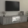 vidaXL Meuble TV avec lumières LED Sonoma gris 140x40x35,5 cm, support TV, armoire média, armoire hifi, unité TV, unité 822682