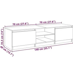 vidaXL Meuble TV avec lumières LED Sonoma gris 140x40x35,5 cm, support TV, armoire média, armoire hifi, unité TV, unité 822682